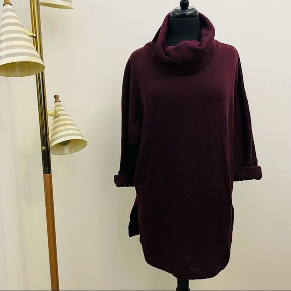 Vintage | Burgundy “Weekenders” Mock Neck Tunic Dress - Picture 6 of 14